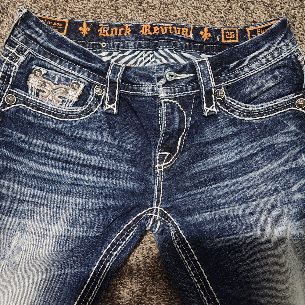 Rock Revival Women's Dark Blue Skinny Jean Capri Pants